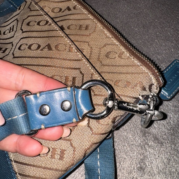 Coach 2009 Swingpack Blue Brown Crossbody Bag - Picture 8 of 13